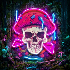 A Skull With A Mushroom Hat LED Neon Sign Light Pop Art