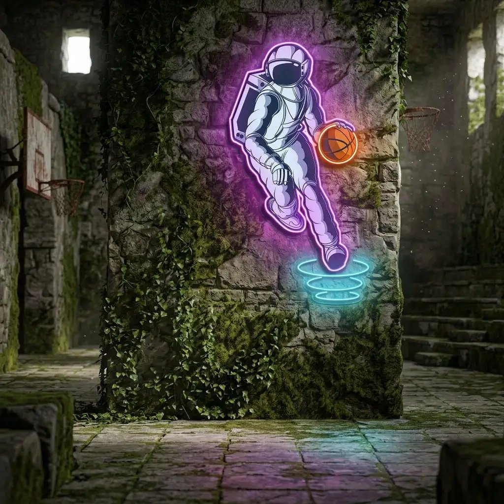 "Astroballer" Neon x Acrylic Artwork – view 3