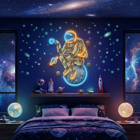 Astronaut Coffee Artwork Led Neon Sign Light