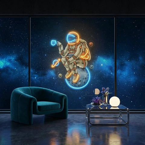 Astronaut Coffee Artwork Led Neon Sign Light
