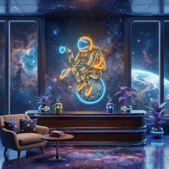 Astronaut Coffee Artwork Led Neon Sign Light