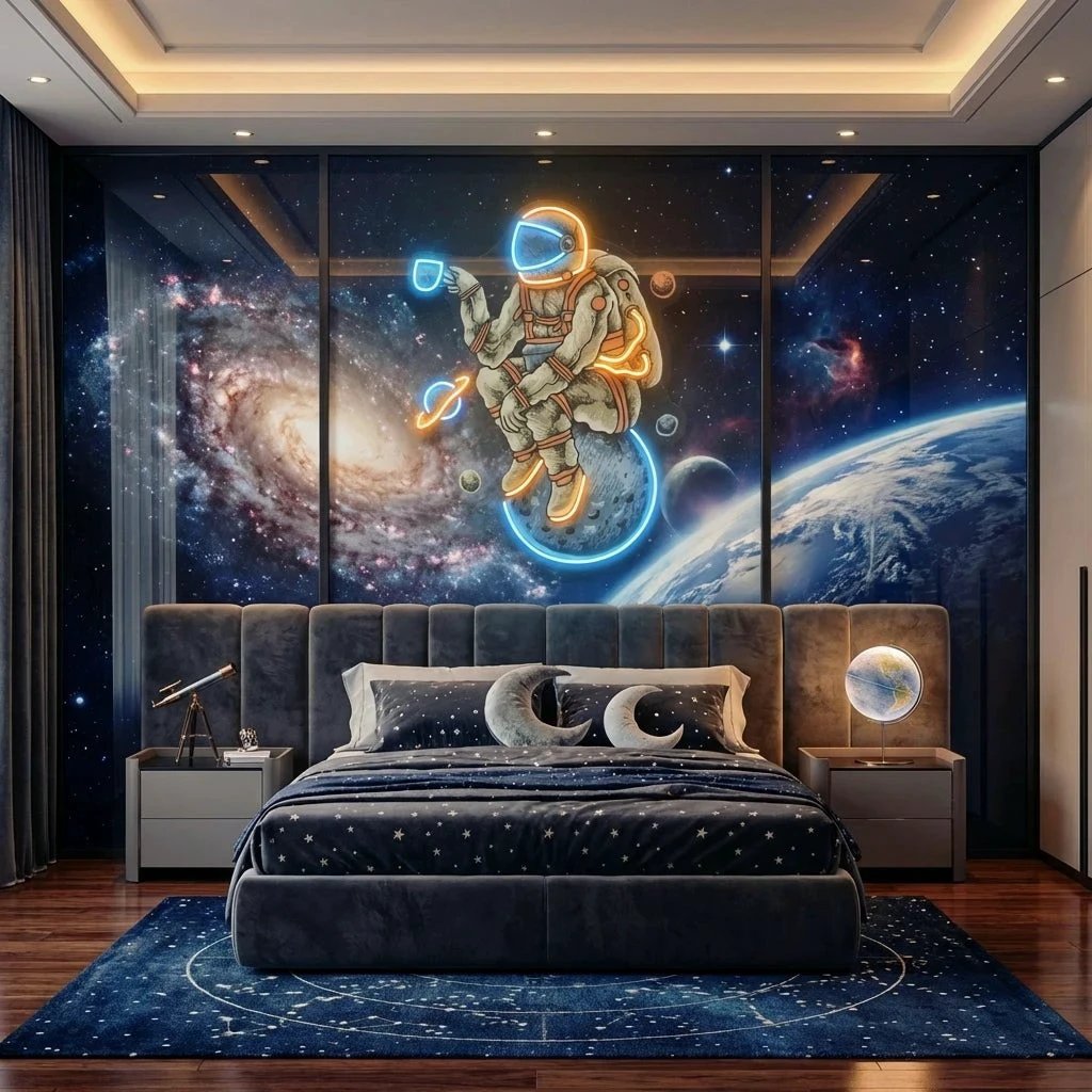 Astronaut Coffee Artwork Led Neon Sign Light