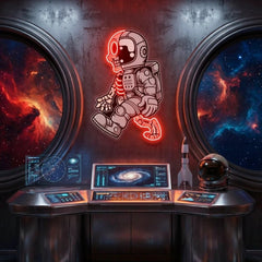 Astronaut Half Skull Artwork Led Neon Sign Light