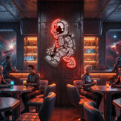 Astronaut Half Skull Artwork Led Neon Sign Light