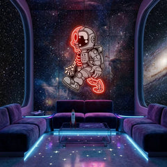 Astronaut Half Skull Artwork Led Neon Sign Light