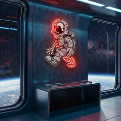 Astronaut Half Skull Artwork Led Neon Sign Light