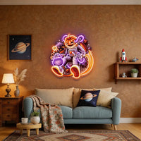 Astronaut Halloween Pumpkin Artwork Led Neon Sign Light