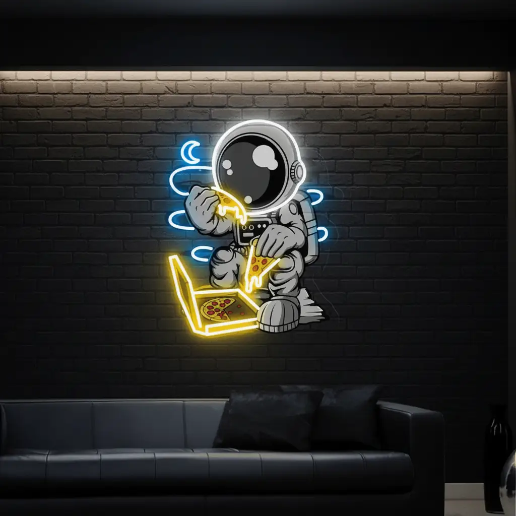 Astronaut Neon Sign Pizza Neon Sign UV Printing Acrylic Neon Sign