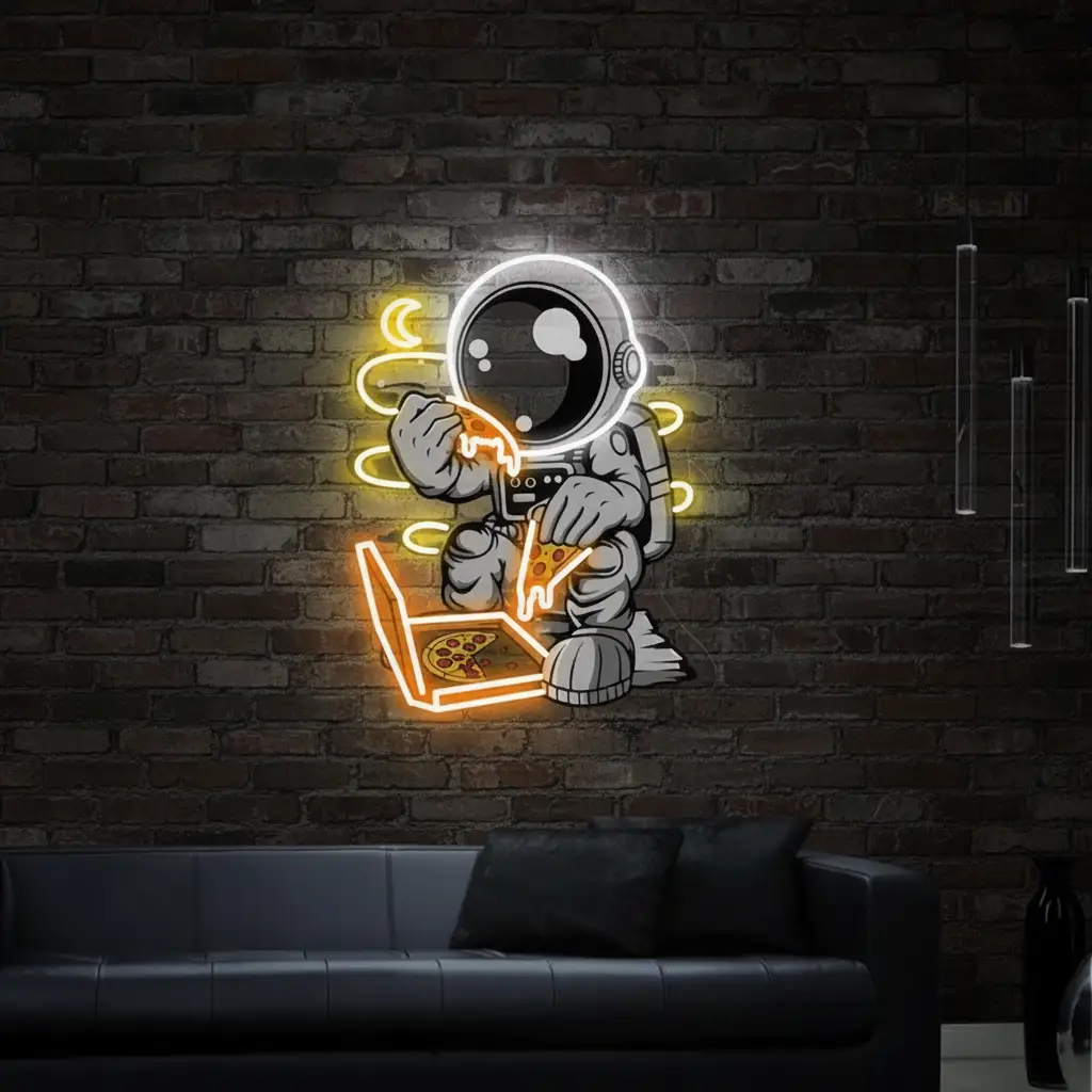 Astronaut Neon Sign Pizza Neon Sign UV Printing Acrylic Neon Sign