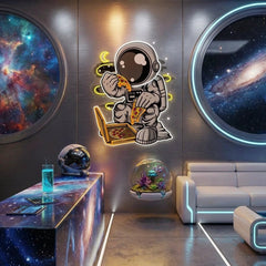 Astronaut Pizza Cartoon Artwork Led Neon Sign Light