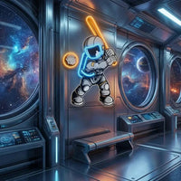Astronaut Playing Baseball Artwork Led Neon Sign Light