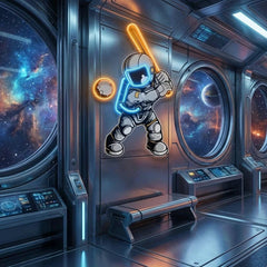 Astronaut Playing Baseball Artwork Led Neon Sign Light
