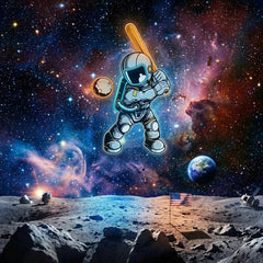 Astronaut Playing Baseball Artwork Led Neon Sign Light