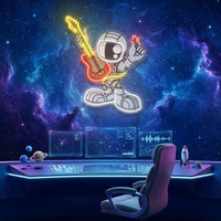 Astronaut Playing Guitar Artwork Led Neon Sign Light
