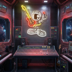 Astronaut Playing Guitar Artwork Led Neon Sign Light