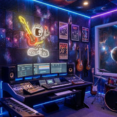 Astronaut Playing Guitar Artwork Led Neon Sign Light
