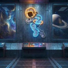 Astronaut Playing Rugby Artwork Led Neon Sign Light