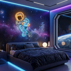 Astronaut Playing Rugby Artwork Led Neon Sign Light