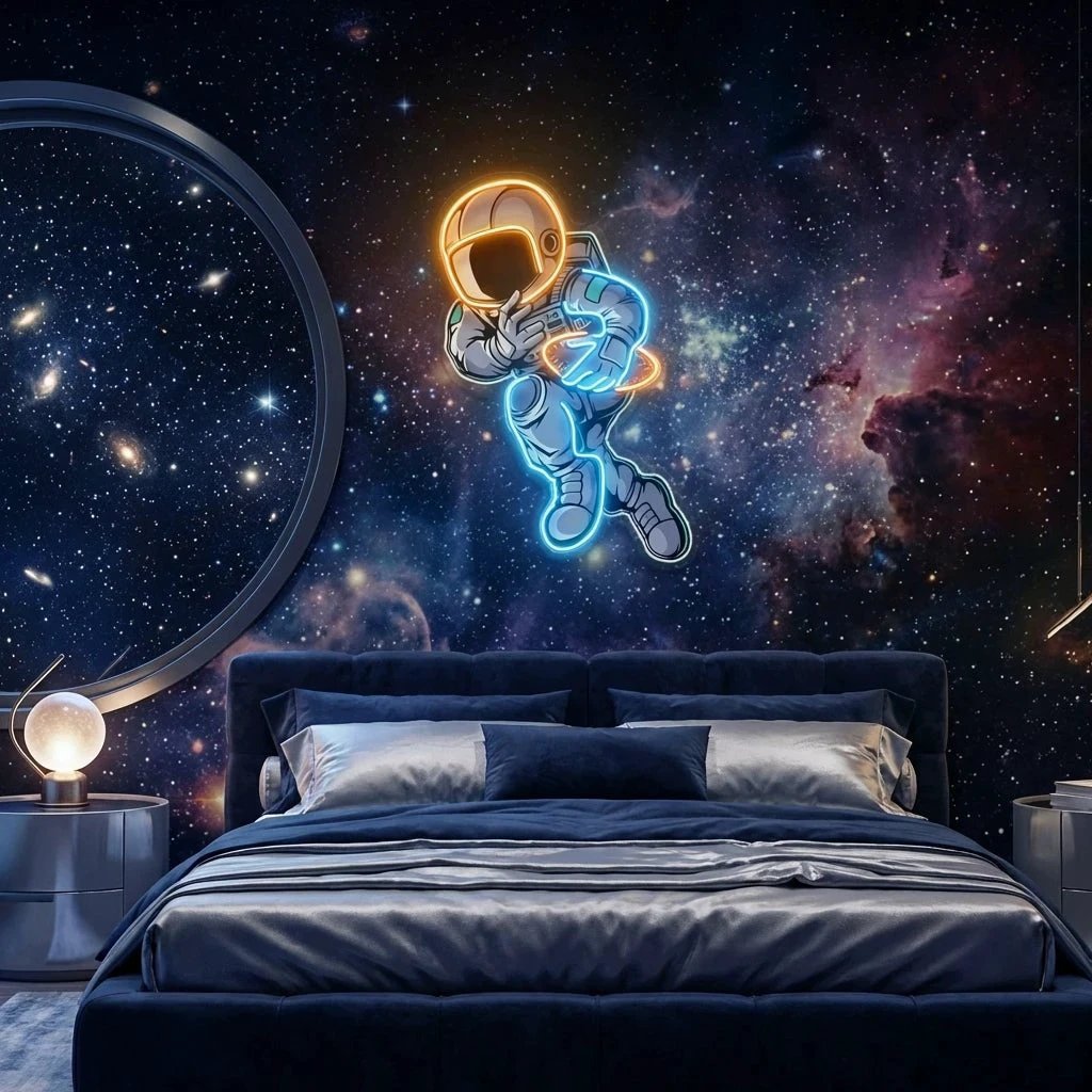 Astronaut Playing Rugby Artwork Led Neon Sign Light