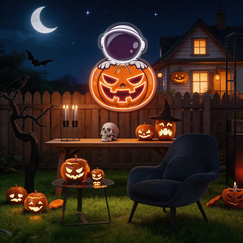 Astronaut Pumpkin Artwork Led Neon Sign Light
