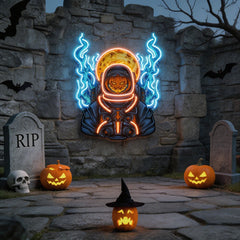 Astronaut Pumpkin For Halloween Artwork Led Neon Sign Light