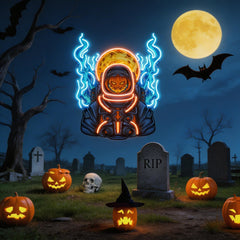 Astronaut Pumpkin For Halloween Artwork Led Neon Sign Light