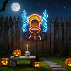 Astronaut Pumpkin For Halloween Artwork Led Neon Sign Light