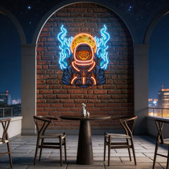 Astronaut Pumpkin For Halloween Artwork Led Neon Sign Light