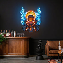 Astronaut Pumpkin For Halloween Artwork Led Neon Sign Light