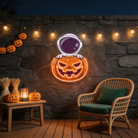 Astronaut Pumpkin Artwork Led Neon Sign Light