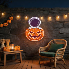 Astronaut Pumpkin Artwork Led Neon Sign Light