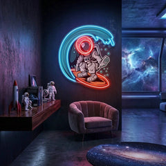 Astronaut Surfing Artwork Led Neon Sign Light