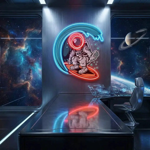 Astronaut Surfing Artwork Led Neon Sign Light