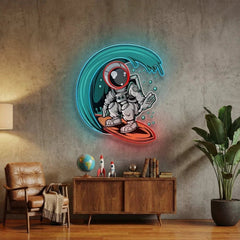 Astronaut Surfing Artwork Led Neon Sign Light