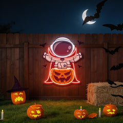 Astronaut Vampire Halloween Artwork Led Neon Sign Light
