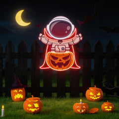 Astronaut Vampire Halloween Artwork Led Neon Sign Light