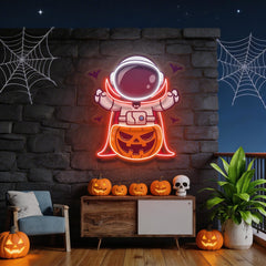 Astronaut Vampire Halloween Artwork Led Neon Sign Light
