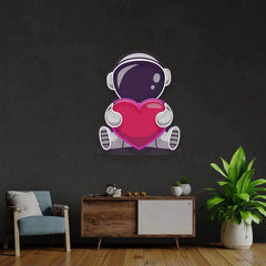 Astronaut With Heart Artwork Led Neon Sign Light