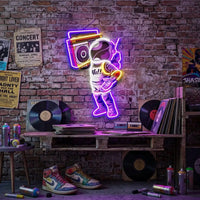 Astronaute Et Boombox LED Neon Sign Light Pop Art