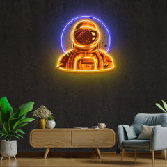 Astronaut Emblem Neon Artwork Led Neon Sign Light