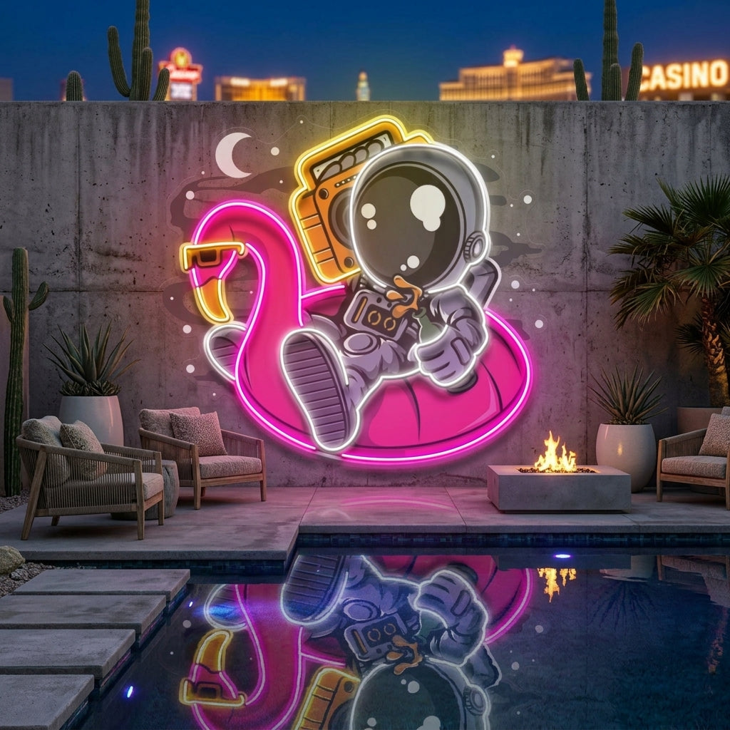 Astronaut Floaties Ballon LED Neon Sign Light Pop Art