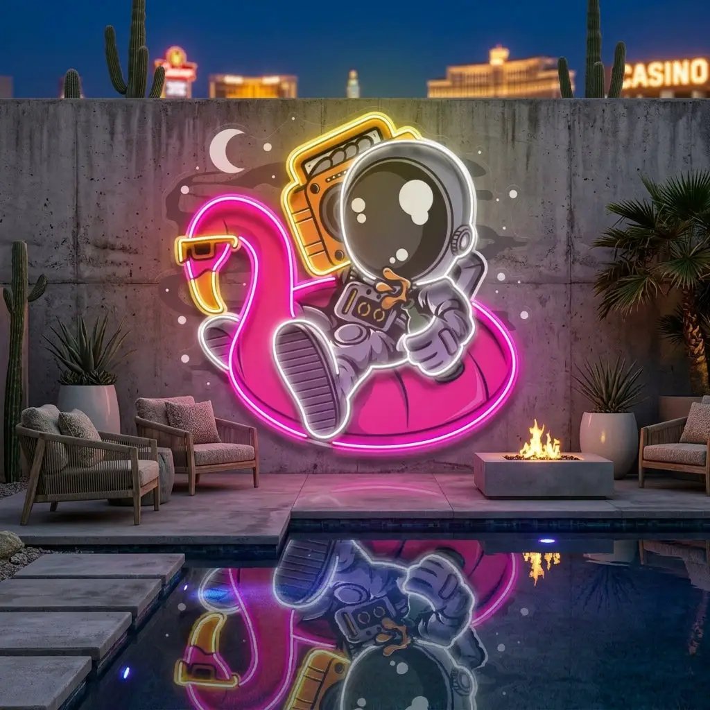 Astronaut Floaties Ballon LED Neon Sign Light Pop Art
