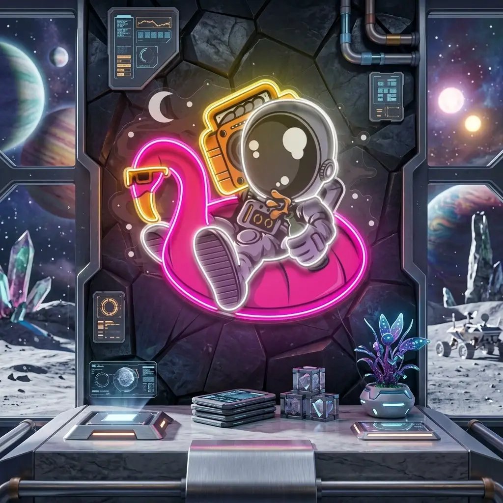 Astronaut Floaties Ballon LED Neon Sign Light Pop Art