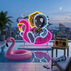 Astronaut Floaties Ballon LED Neon Sign Light Pop Art