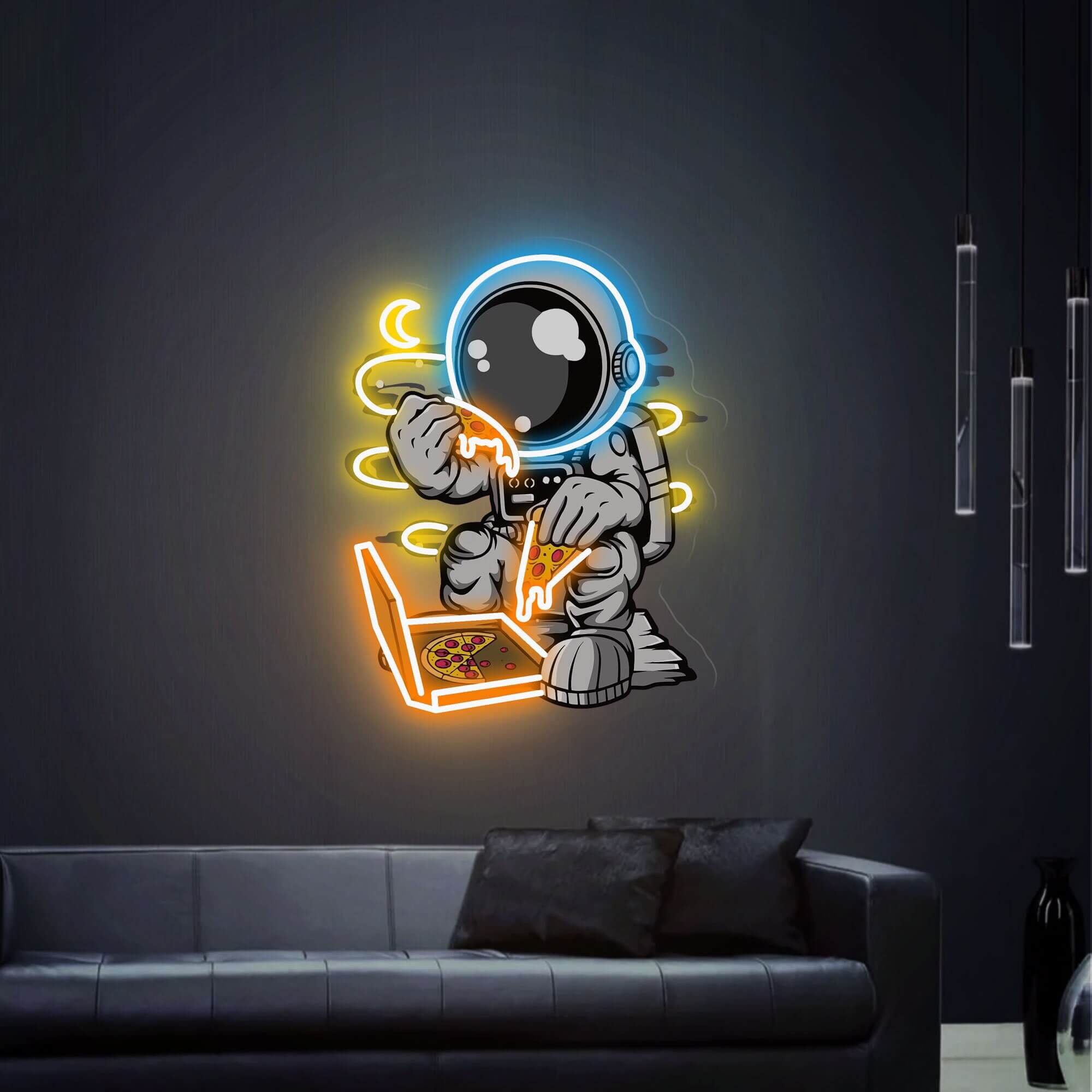 Astronaut Neon Sign Pizza Neon Sign UV Printing Acrylic Neon Sign