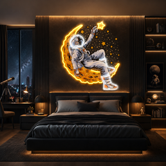 Astronaut Lying On The Moon Artwork Led Neon Sign Light