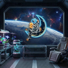 Astronaut Sitting On The Moon Artwork Led Neon Sign Light