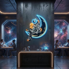 Astronaut Sitting On The Moon Artwork Led Neon Sign Light