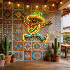 A Taco Dancing Disco Music LED Neon Sign Light Pop Art