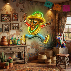 A Taco Dancing Disco Music LED Neon Sign Light Pop Art